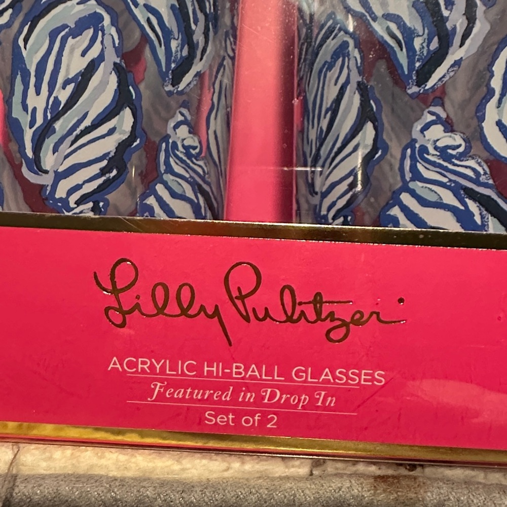 Lilly Pulitzer Acrylic Drop In Hi ball Glasses - Picture 2 of 4